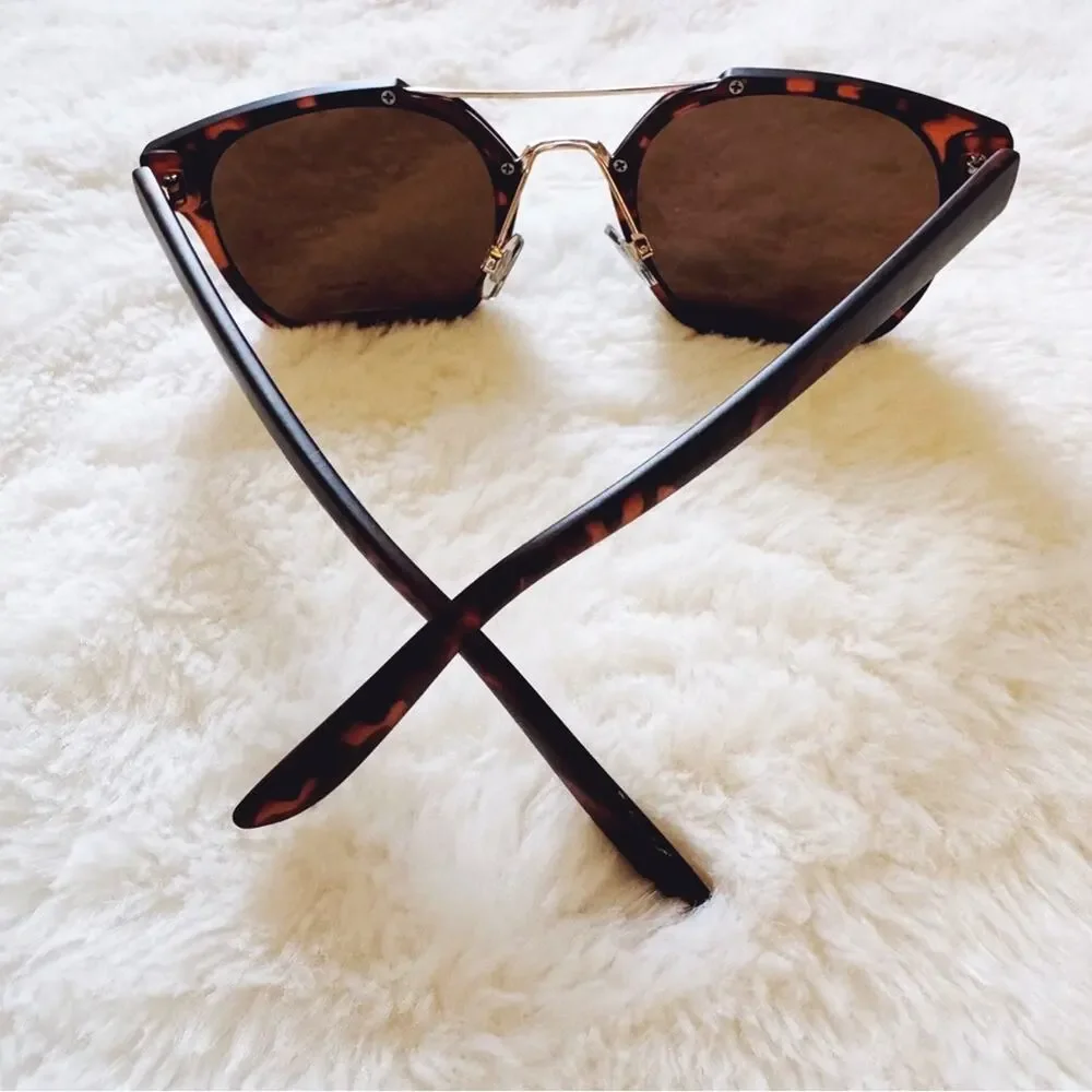 Ansel Tortoise Brown Bold Round Sunglasses